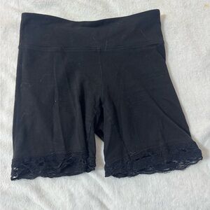 Aeropostale Black Lace Trim Bike Shorts